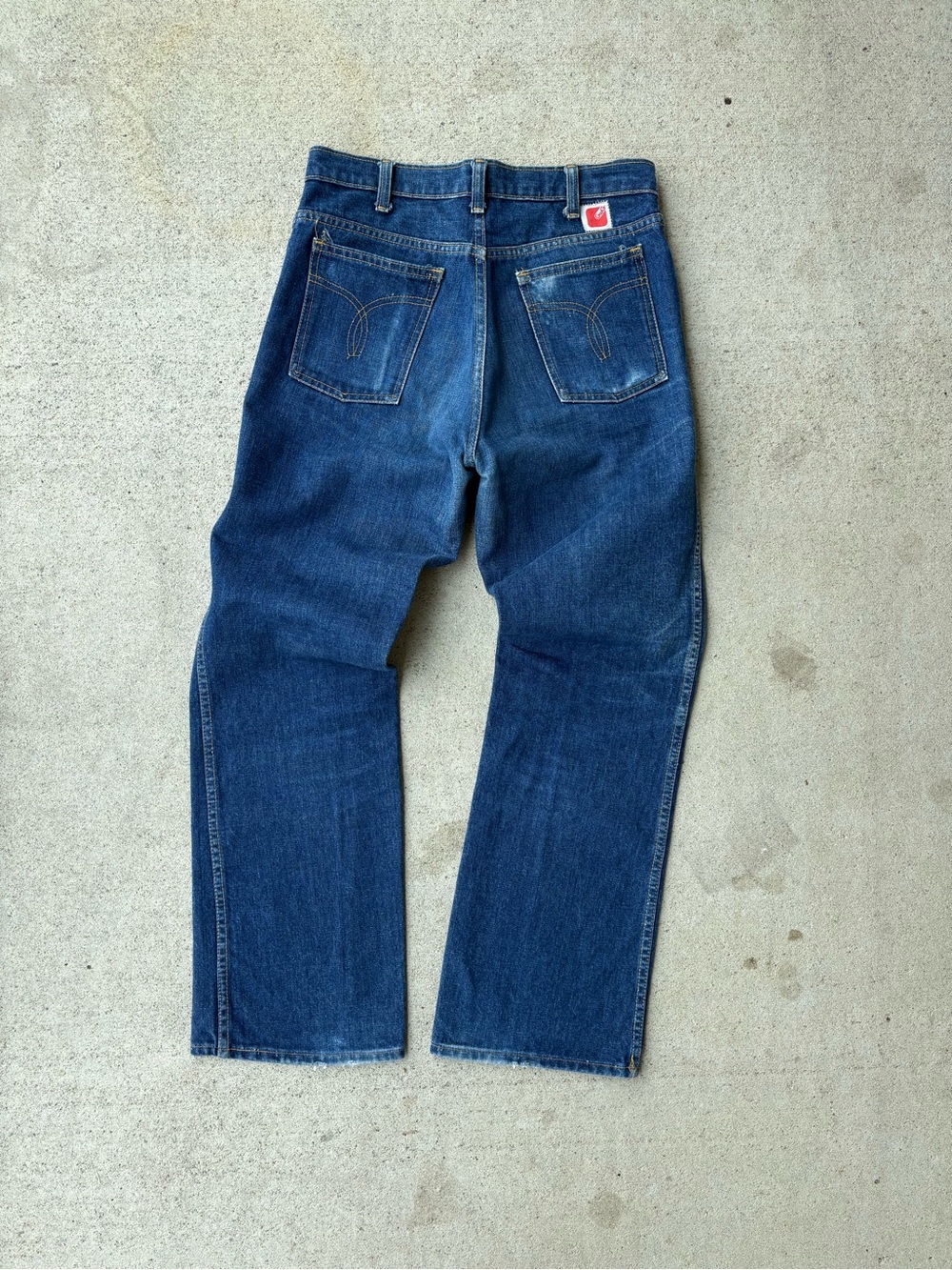 Vintage 70s 80s GWG Union Made in Canada Denim Jeans Dark Wash Flare 32x30